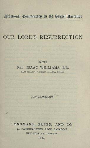 Cover for Lord's resurrection