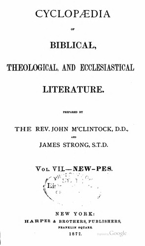 Cover for Cyclopaedia of Biblical, theological, and ecclesiastical literature