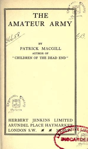 Cover for The amateur army