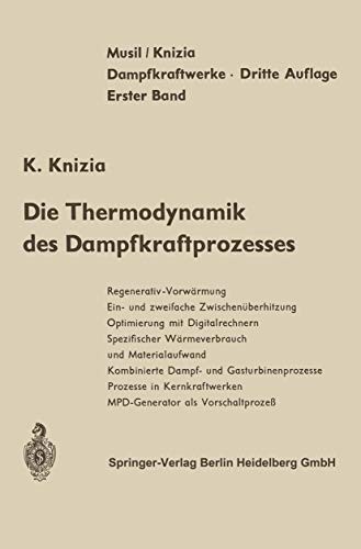 Cover for Die Thermodynamik des Dampfkraftprozesses
