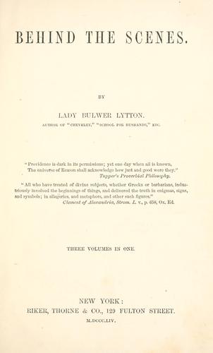 Cover for Behind the scenes.