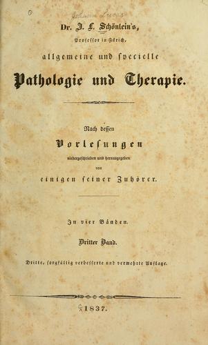 Cover for Allgemeine und specielle Pathologie und Therapie