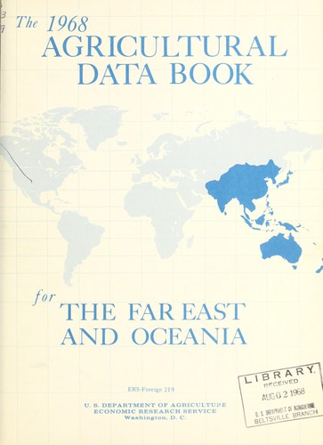 Cover for The 1968 agricultural data book for the Far East and Oceania