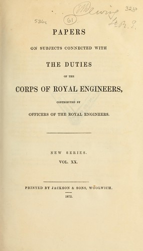 Cover for Papers on subjects connected with the duties of the Corps