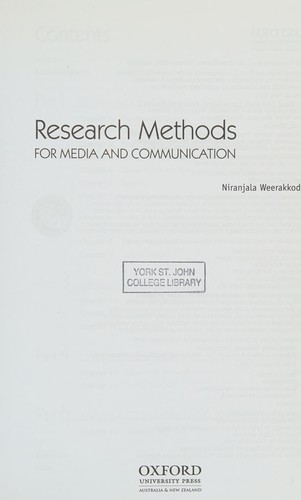 Cover for Research methods for media and communication