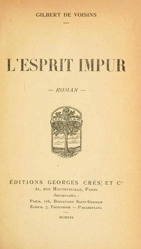 Cover for L' esprit impur, roman.
