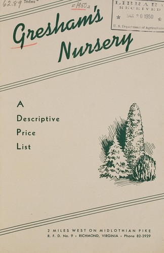 Cover for Gresham's Nursery