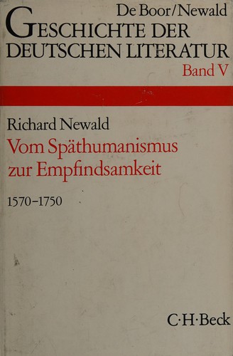 Cover for Die deutsche Literatur vom Späthumanismus zur Empfindsamkeit, 1570-1750