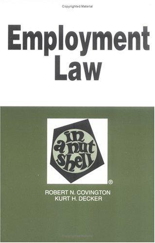 Cover for Employment law in a nutshell