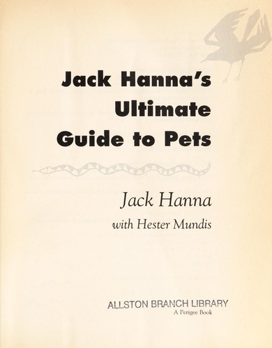 Cover for Jack Hanna's ultimate guide to pets