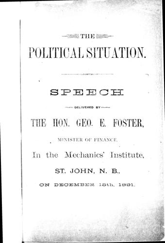 Cover for The political situation