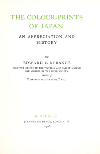 Cover for The colour prints of Japan