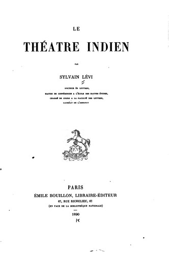 Cover for Le théâtre indien