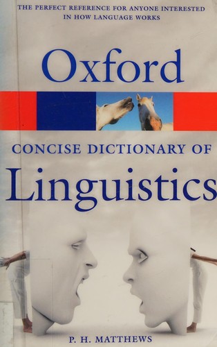 Cover for CONCISE OXFORD DICTIONARY OF LINGUISTICS.