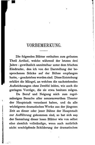 Cover for Dramaturgische Blätter.