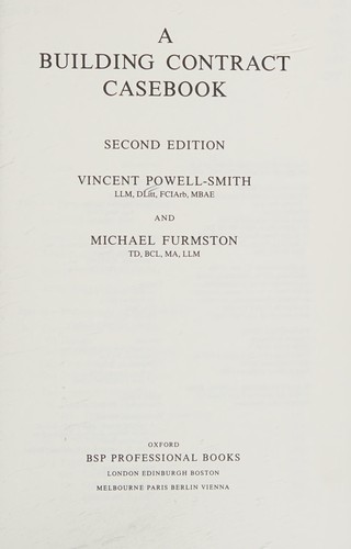 Cover for A Building Contract Casebook