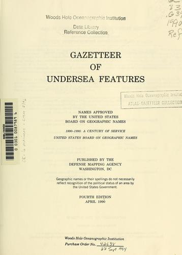 Cover for Gazetteer of undersea features