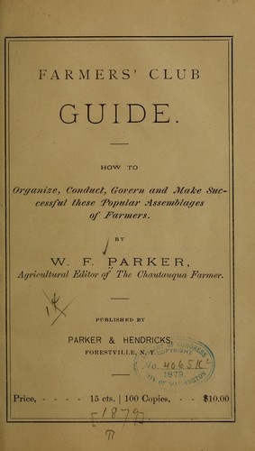 Cover for Farmers' club guide