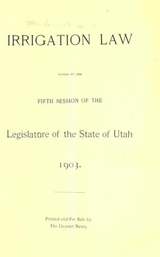 Cover for Irrigation law