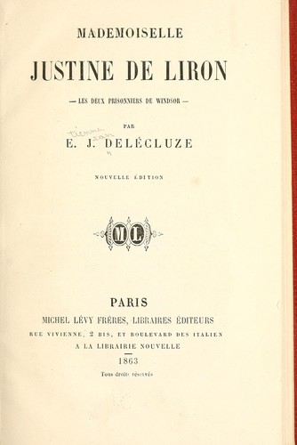 Cover for Mademoiselle Justine de Liron--Les deux prisonniers de Windsor