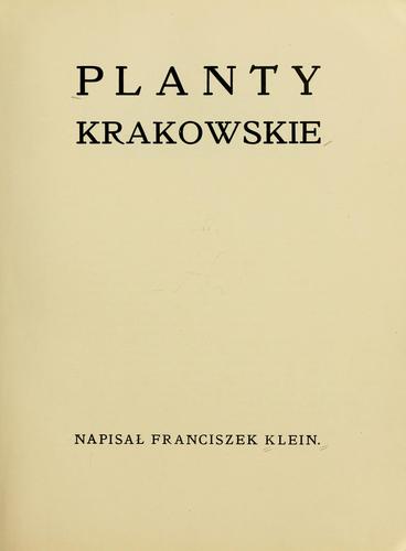 Cover for Planty Krakowskie