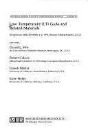 Cover for Low Temperature (Materials Research Society Symposium Proceedings)