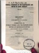 Cover for Federal oversight of the maintenance and repair of aging aircraft