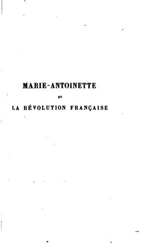 Cover for Marie-Antoinette et la révolution française