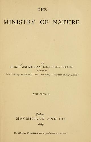 Cover for The ministry of nature.