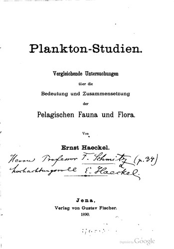 Cover for Plankton-studien.