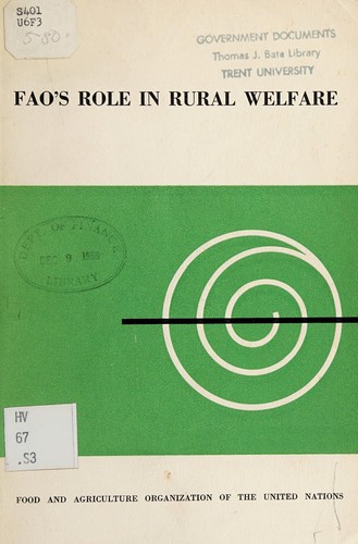 Cover for FAO's role in rural welfare