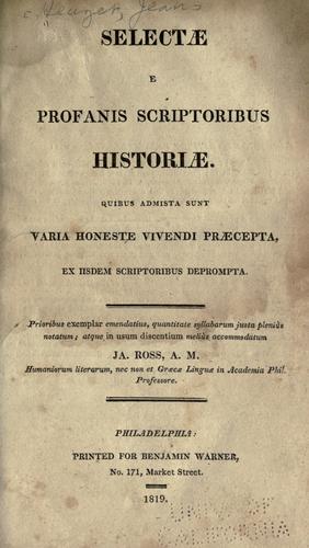 Cover for Select℗æ e profanis scriptoribus histori℗æ