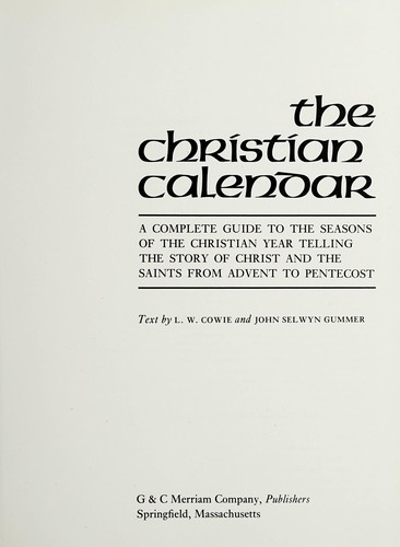 Cover for The Christian calendar