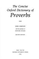 Cover for The Concise Oxford dictionary of proverbs