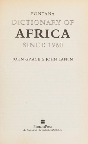 Cover for Fontana dictionary of Africa since 1960