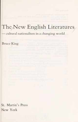 Cover for The new English literatures