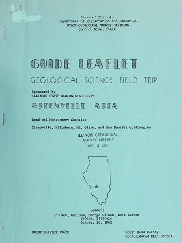 Cover for Guide leaflet, geological science field trip, Greenville area, Bond and Montgomery counties