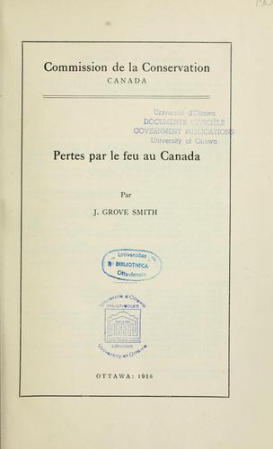 Cover for Pertes par le feu au Canada