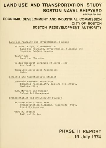 Cover for Land use and transportation study, Boston naval shipyard, phase ii report.