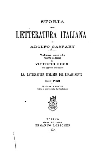 Cover for Storia della letteratura italiana