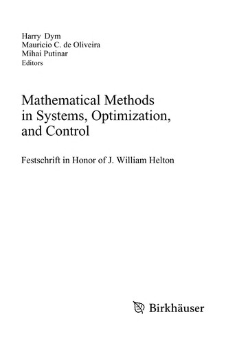Cover for Mathematical Methods in Systems, Optimization, and Control