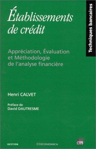 Cover for Etablissements de crédit