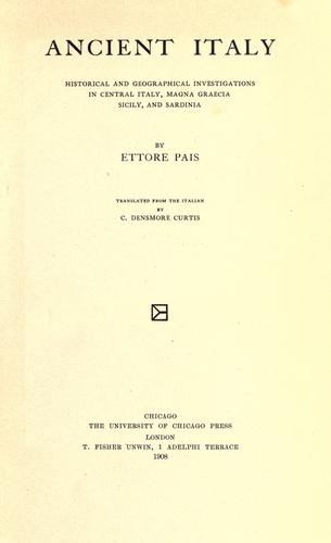 Cover for Ancient Italy