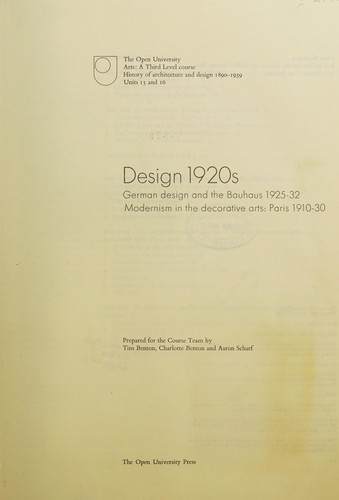 Cover for Design 1920s