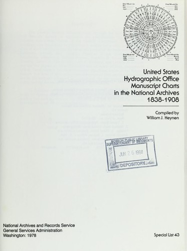 Cover for United States Hydrographic Office manuscript charts in the National Archives, 1838-1908