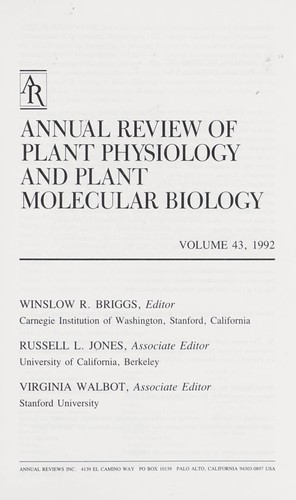 Cover for Annual review of plant physiology and plant molecular biology.