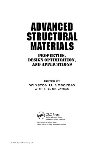 Cover for Advanced structural materials