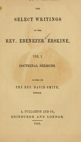 Cover for select writings of the Rev. Ebenezer Erskine