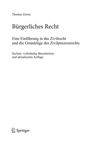 Cover for Bu rgerliches Recht