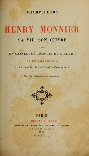 Cover for Henry Monnier, sa vie, son uvre